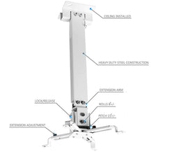 3 Feet Heavy Duty Projector Tilt Mount for Wall and Ceiling - GADGET WAGON TV Wall & Ceiling Mounts