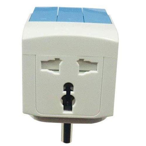 3 pin 3 socket Multi Plug with Safety Shutter Universal Converter - GADGET WAGON ACCESSORY_OR_PART_OR_SUPPLY