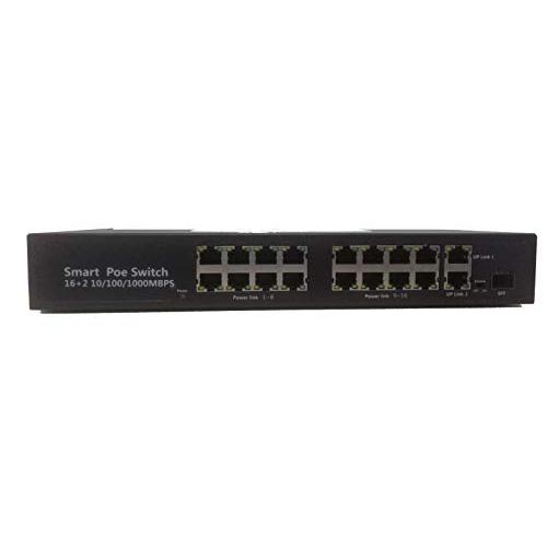 250 Meters POE Swich 10/100 M, 2 Upload Link Ports CAT 5, 6, Metal housing