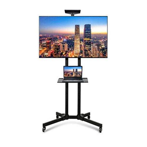 32 - 55" LED TV Cart trolley Stand Tempered Glass Base Portable with wheels - GADGET WAGON TV CARTS