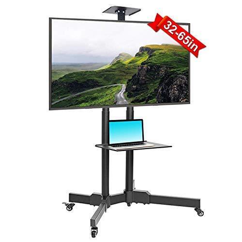 32 - 65" LED TV Floor Stand Telescopic Button Press Height Adjustment - GADGET WAGON TV CARTS