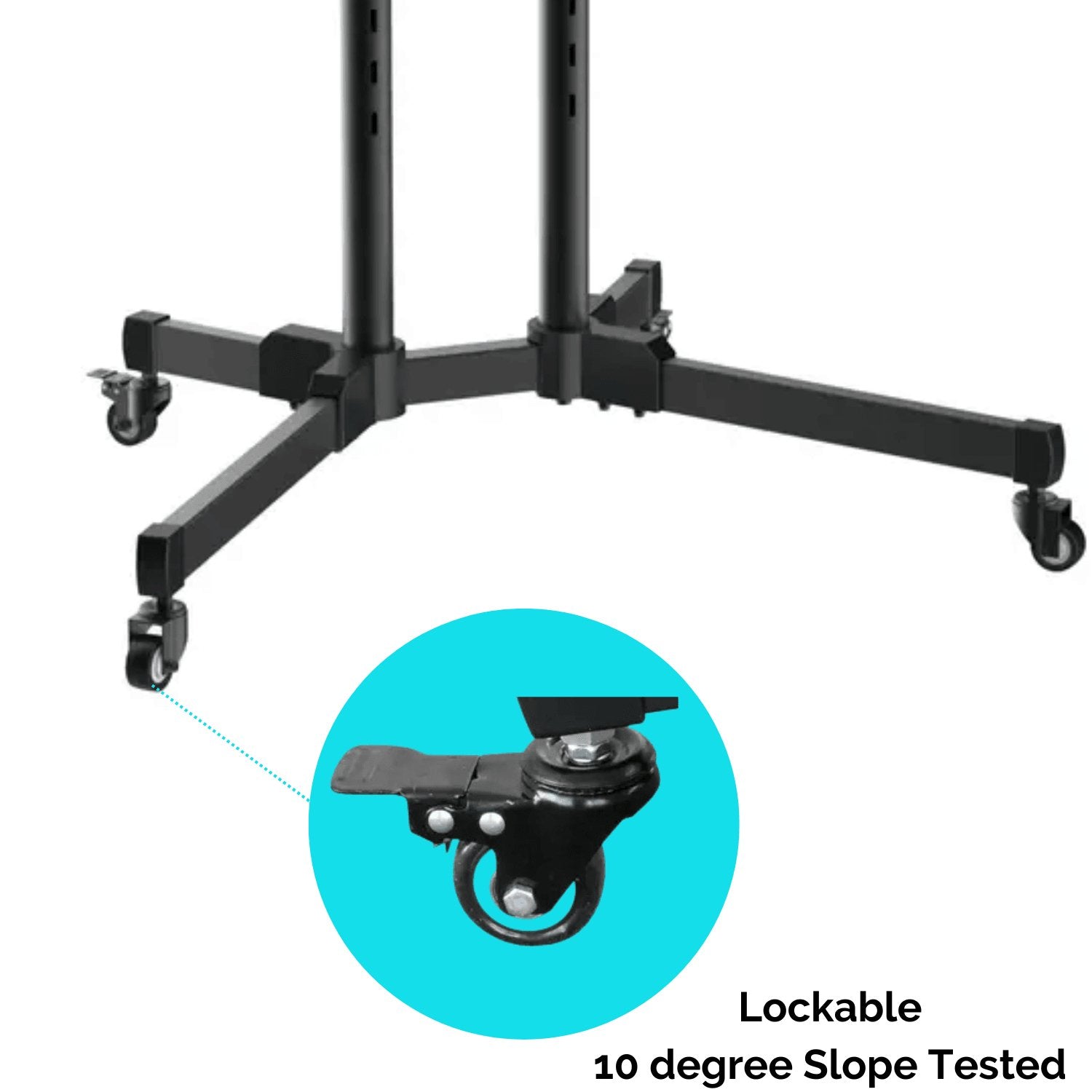 32-70 Inch LED TV Cart Stand with Lockable Wheels | Portable TV Stand for TVs up to 50Kgs - GADGET WAGON TV CARTS