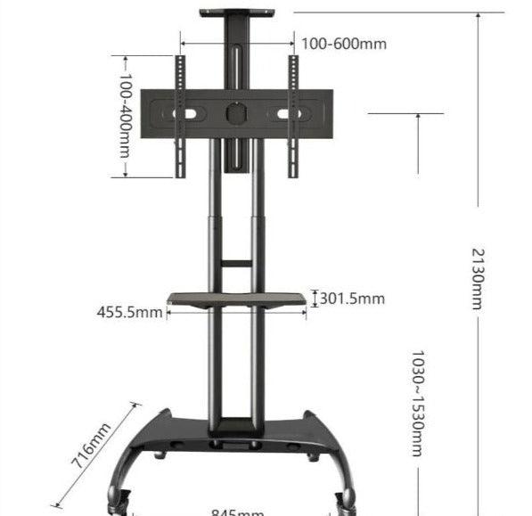 32 - 70" LED LCD TV Portable Rolling Wheel Stand VC & AV Shelf Cart Trolley - GADGET WAGON TV CARTS