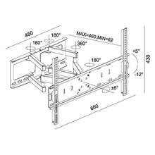 32 - 75 Inch LED TV Wall Mount Full Motion , Swivel & Tilt VESA 600X400 mm - GADGET WAGON TV Wall & Ceiling Mounts