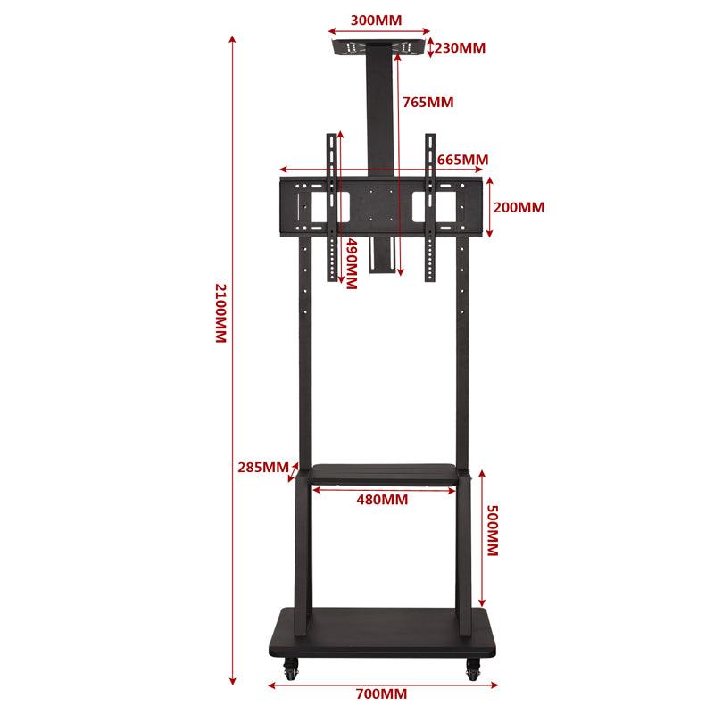 32 to 55 Inch LED TV Trolley Cart rolling Wheels Portable Lock 40 kgs max load 600X400mm vesa - GADGET WAGON TV CARTS