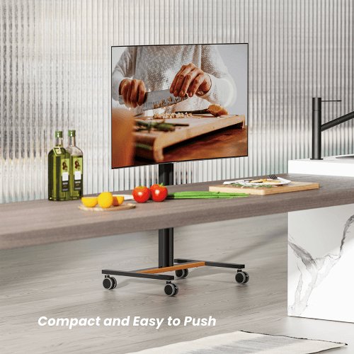 32 to 65 Inch LED Portable Rolling TV Stand for Home | Adjustable Height & Angle | Sturdy & Durable FS47-44T-01 - GADGET WAGON TV CARTS