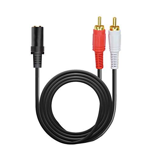 3.5mm Stereo Female Jack to 2 RCA Female Jack Audio Adapter Y Splitter Cable Gold Plated - GADGET WAGON CABLE_OR_ADAPTER