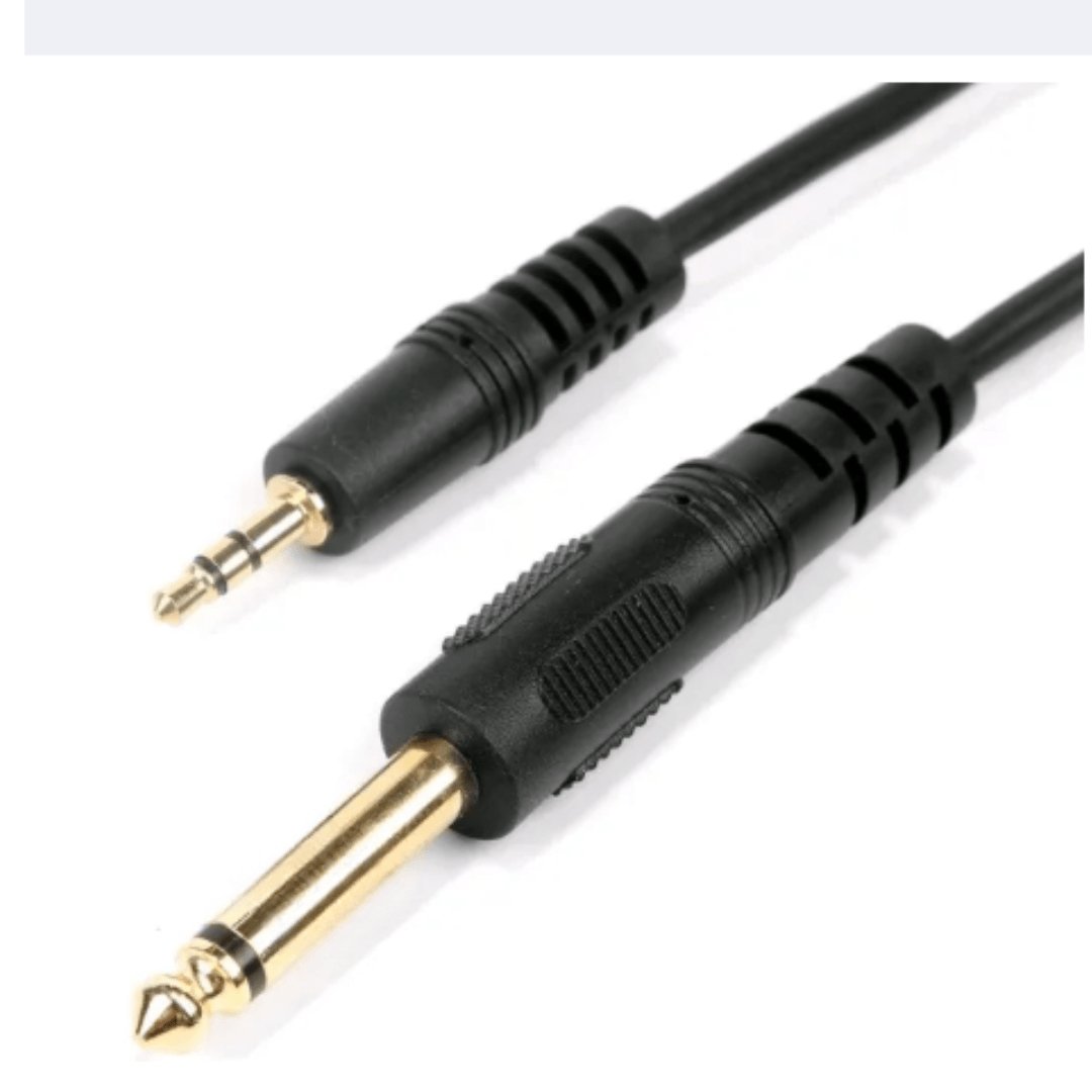 3.5mm to 6.35mm Audio Cable | Stereo TRS Male to Male | for Mixer, Amplifier, Guitar | Bi-directional - GADGET WAGON Audio & Video Cables , Connectors