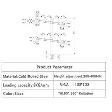 4 Monitor Desk Clamp Arm Stand for 13-27 inch Screens Stand - GADGET WAGON