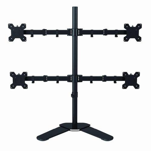 4 Monitor Stand Up Desk Table Stand | Heavy Duty | Fully Adjustable Tilt Function and Swivel | 13-27" Monitors - GADGET WAGON Monitor Arm