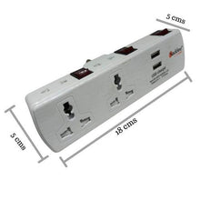 4 Plug Plastic Extension Socket with 2 USB, Individual Switch, LED Indicator for PC, TV Set, Small Appliances, White - GADGET WAGON Travel Converters & Adapters