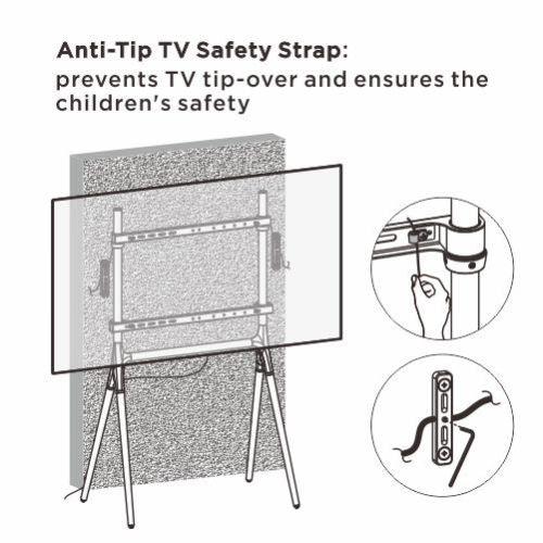40 - 70 " EASEL STUDIO TV FLOOR STAND WITH FOUR LEGS FS12-46F-01 - GADGET WAGON Entertainment Centers & TV Stands
