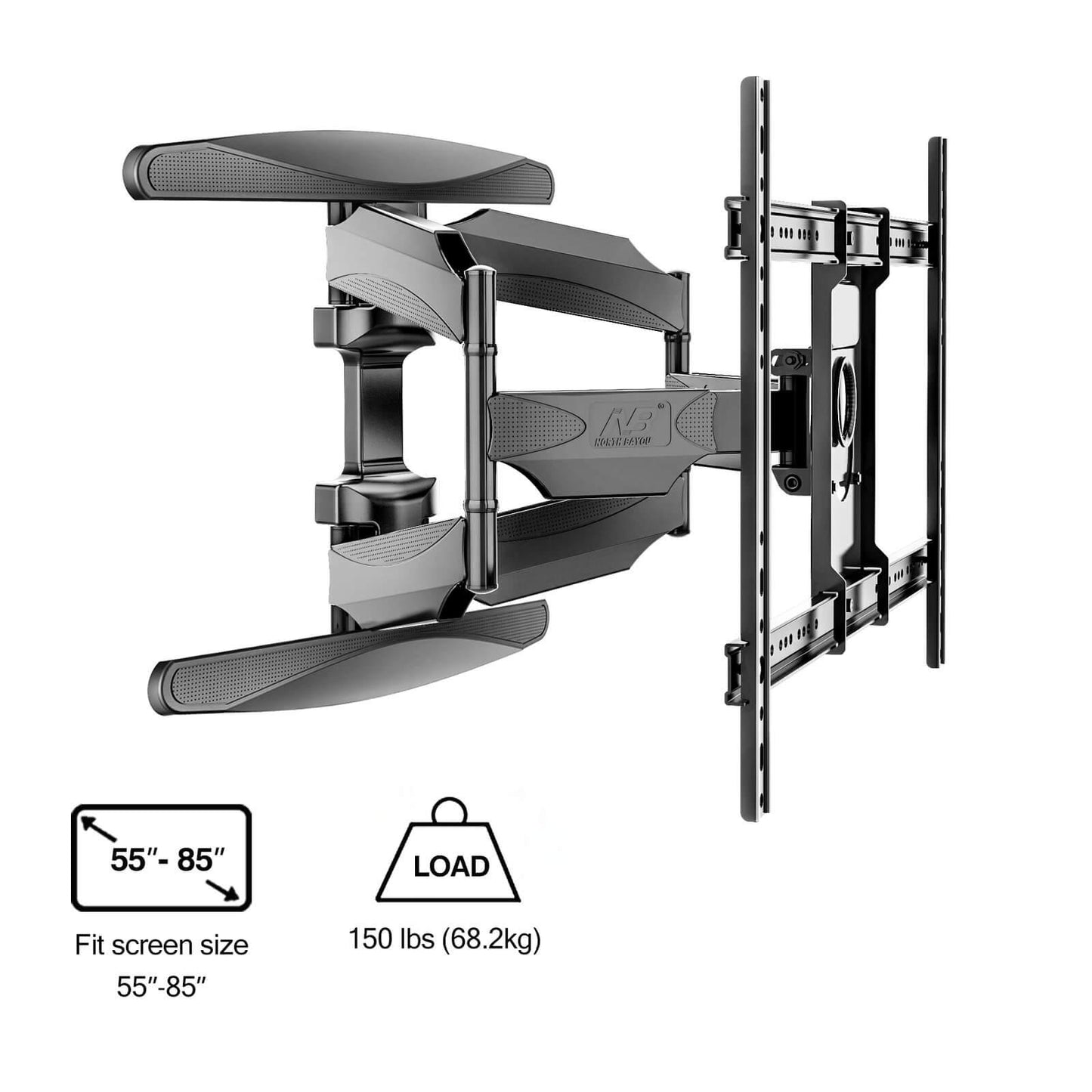 NB P65 55 -85" TV Wall Mount Full Motion, Swivel & Tilt 68.2 kgs Capacity P65 Free Shipping