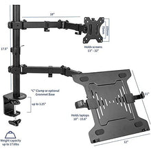 Single Monitor Stand with Laptop Tray Desk Mount LDT12- C1M2KN