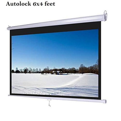 84" Projector Screen Ceiling Mount Matte White Full HD Auto Lock