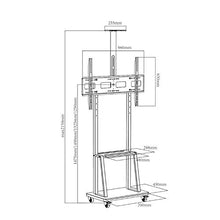 43 to 86 Inch LED TV Trolley Cart 80 kgs Load Capacity VESA 900X600mm max - GADGET WAGON TV CARTS