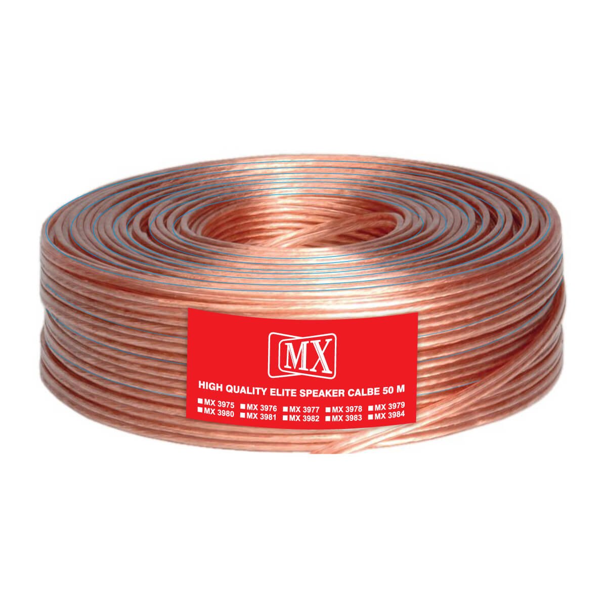 50 Mtr Speaker Cable: 14 Wire: Od - 2.2Mm X 4.4Mm : 50 Mtr Coil, Transparent - GADGET WAGON SPEAKER