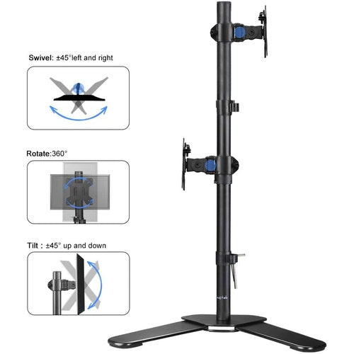 13 - 27" Dual LED LCD Monitor Stand up Desk Arm Mount 2