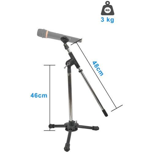 1 TO 3 Feet Tripod Microphone Floor Stand, Adjustable Height