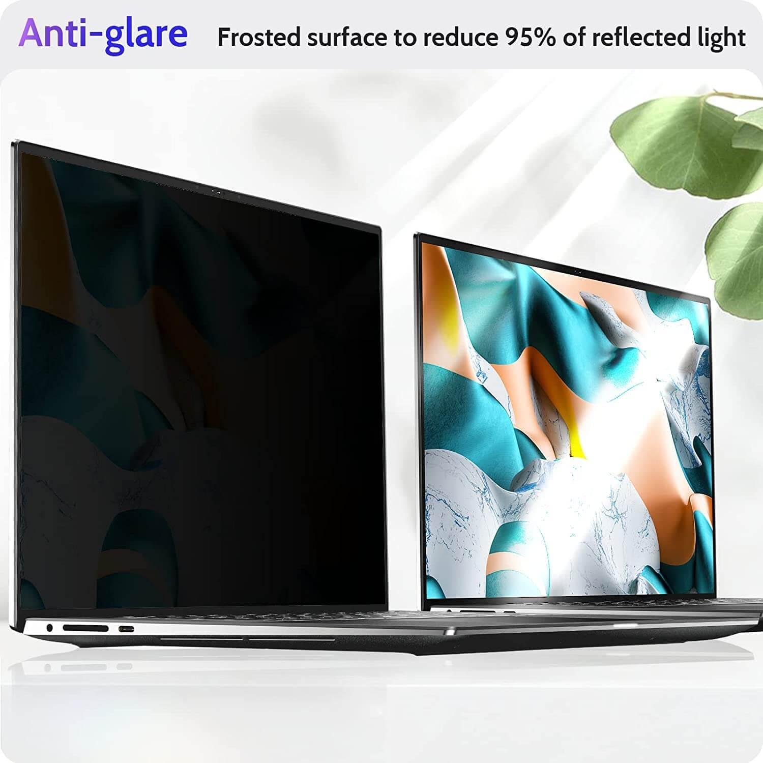 14" Laptop Non-Adhesive Privacy Filter Reusable UV Protector 322 X 208 mm