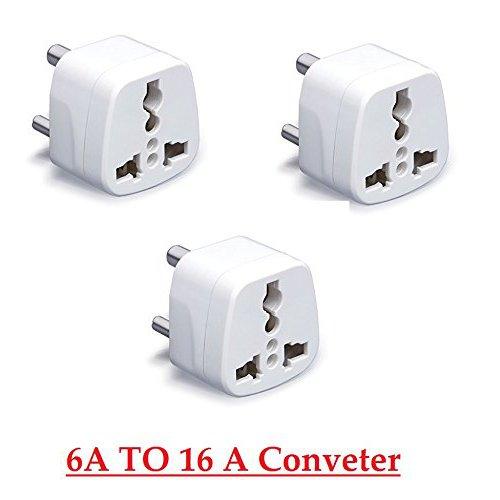 6 A to 16 A Amps 3 pin converter plug UK US EU Pack of 3 - GADGET WAGON CE