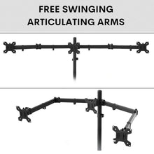 6 Monitor Desk Arm stand with Clamp & Grommet|Swivel and Tilt - GADGET WAGON