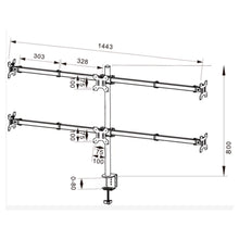6 Monitor Desk Arm stand with Clamp & Grommet|Swivel and Tilt - GADGET WAGON