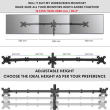 6 Monitor Desk Arm stand with Clamp & Grommet|Swivel and Tilt - GADGET WAGON