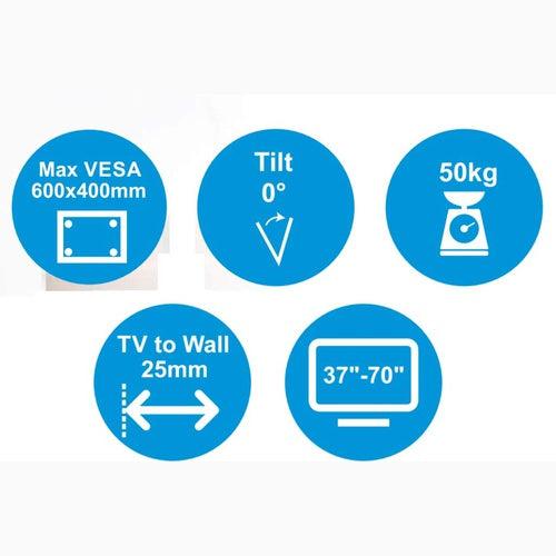 60 to 70 inches led tv wall mount heavy duty VESA 600 X 400 mm - GADGET WAGON TV Wall & Ceiling Mounts