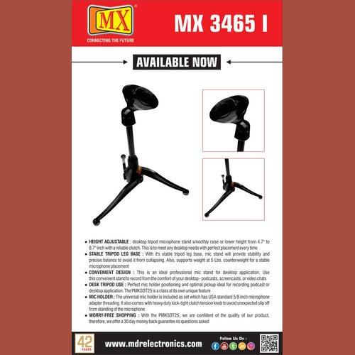Microphone Stand - Height Adjustable,Stable Tripod Leg Base,Desk Tripod Use,Foldable,Compact Mic Stand