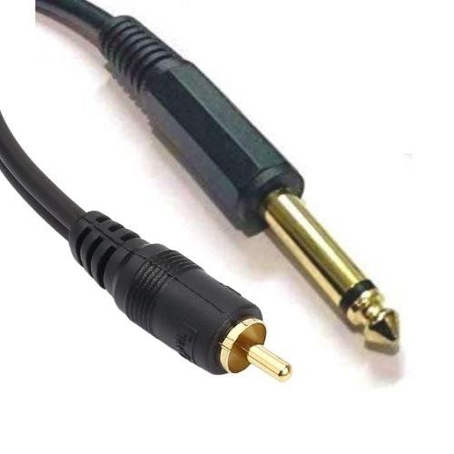 6.3 mm P38 Mono to Single RCA Gold Plated Cable 1.5m , 3m - GADGET WAGON Audio & Video Cables , Connectors