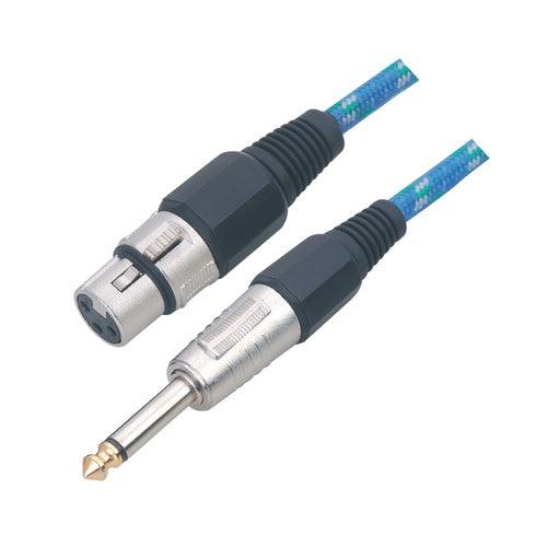 6.35 mm P 38 Mono Guitar to XLR Female Audio Cable| Braided Nylon Finish - GADGET WAGON CABLE_OR_ADAPTER