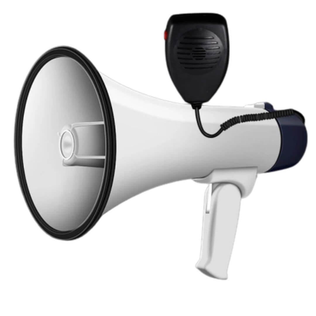 40W Megaphone Handheld Rechargeable Siren/Sound Recording/USB/Aux/TF