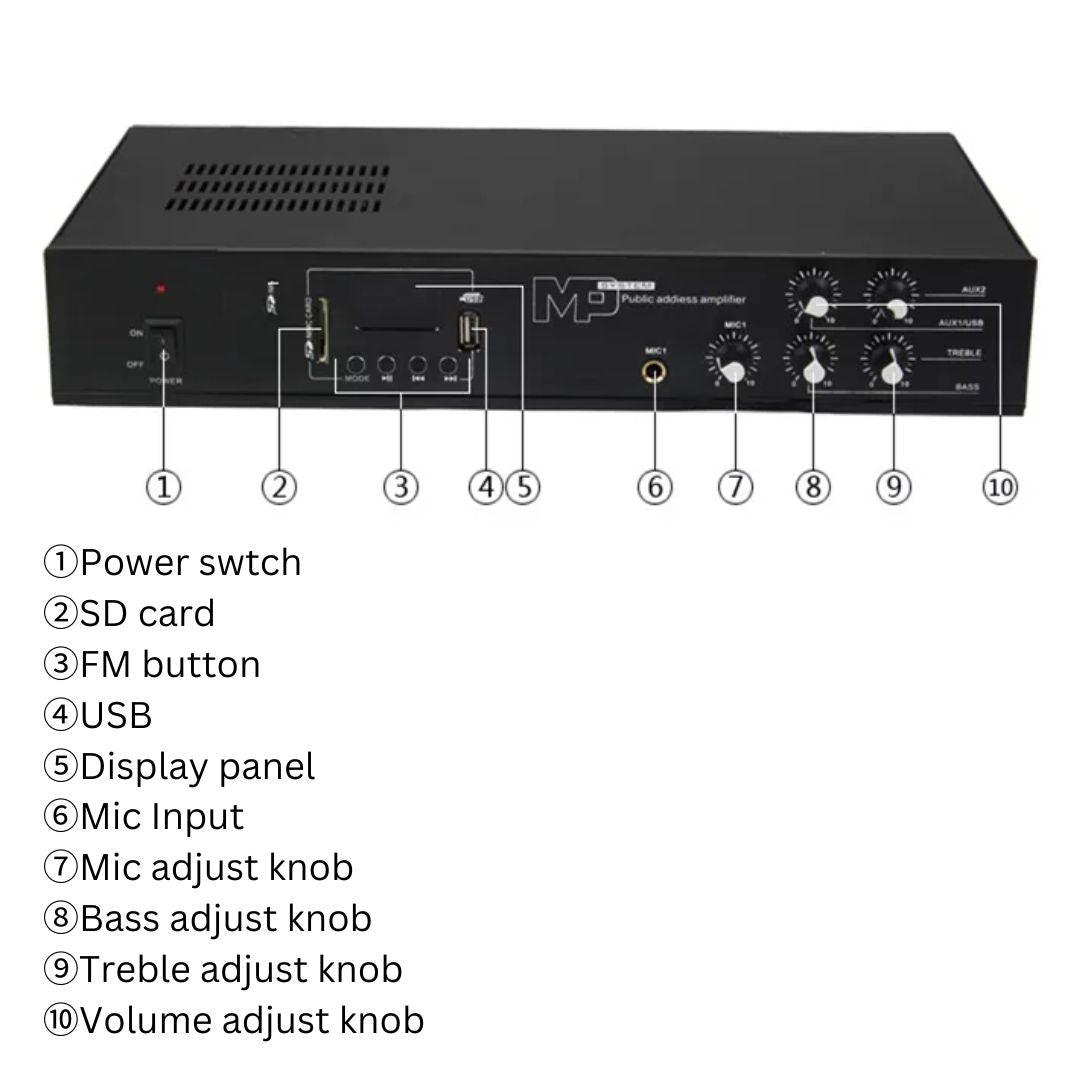 70 Watts Power Amplifier PA System: The Perfect Choice for Business Presentations, School Assemblies, and Parties - GADGET WAGON SPEAKERS