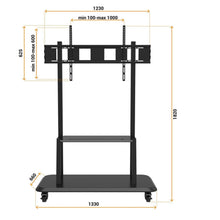 75 - 100 Inches Interactive Display Screens Trolley cart Lockable wheels 100 kgs Movable - GADGET WAGON TV CARTS