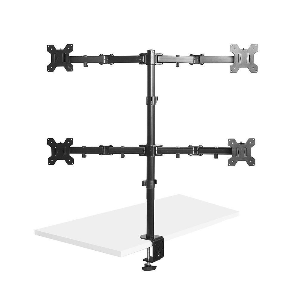 17 - 27" Inches Quad 4 Monitor Desk Mount Desk Stand - Table mount bracket - Clamp Type
