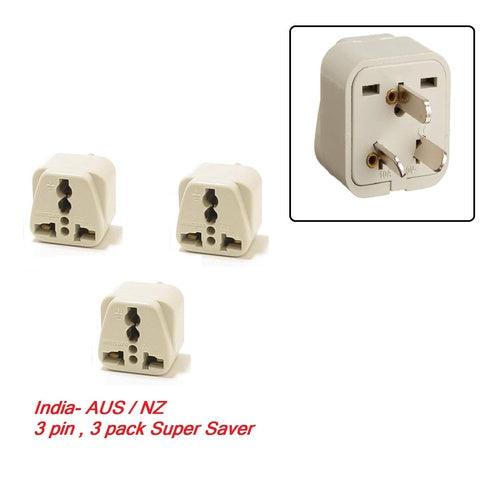Australia Travel Adapter - Converts Plugs from All Over the World -pack of 3 units - GADGET WAGON Home Improvement