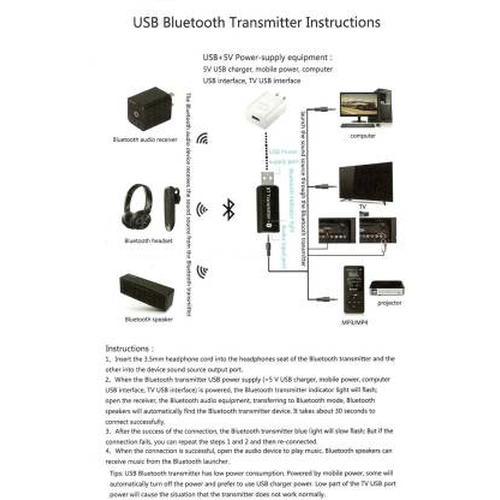 Bluetooth Receiver Transmitter Stereo 3.5 mm Wireless USB Audio Music Stereo Adapter for Computer TV Tablet Speaker USB Adapter (Black) - GADGET WAGON Audio & Video Cables , Connectors