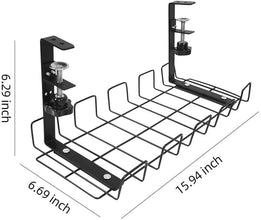 Cable Management Tray Organizer Under Desk for Office and Home No Drill - GADGET WAGON Desk Arm