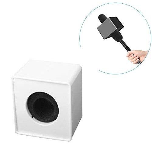 Cube Mic Flag for Branding - universal, suits all mics, for media, youtubers, television (Black) (MIC NOT INCLUDED) (White) - GADGET WAGON ACCESSORY_OR_PART_OR_SUPPLY