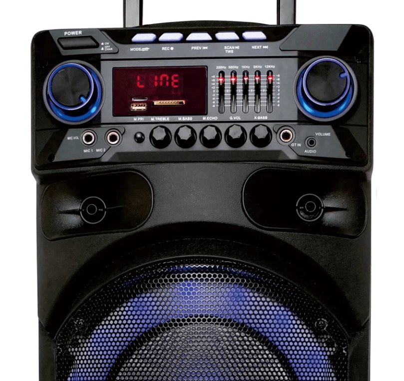 Dual 10 inch 80 W RMS Trolley speaker Bluetooth Rechargeable - GADGET WAGON Trolley Speakers