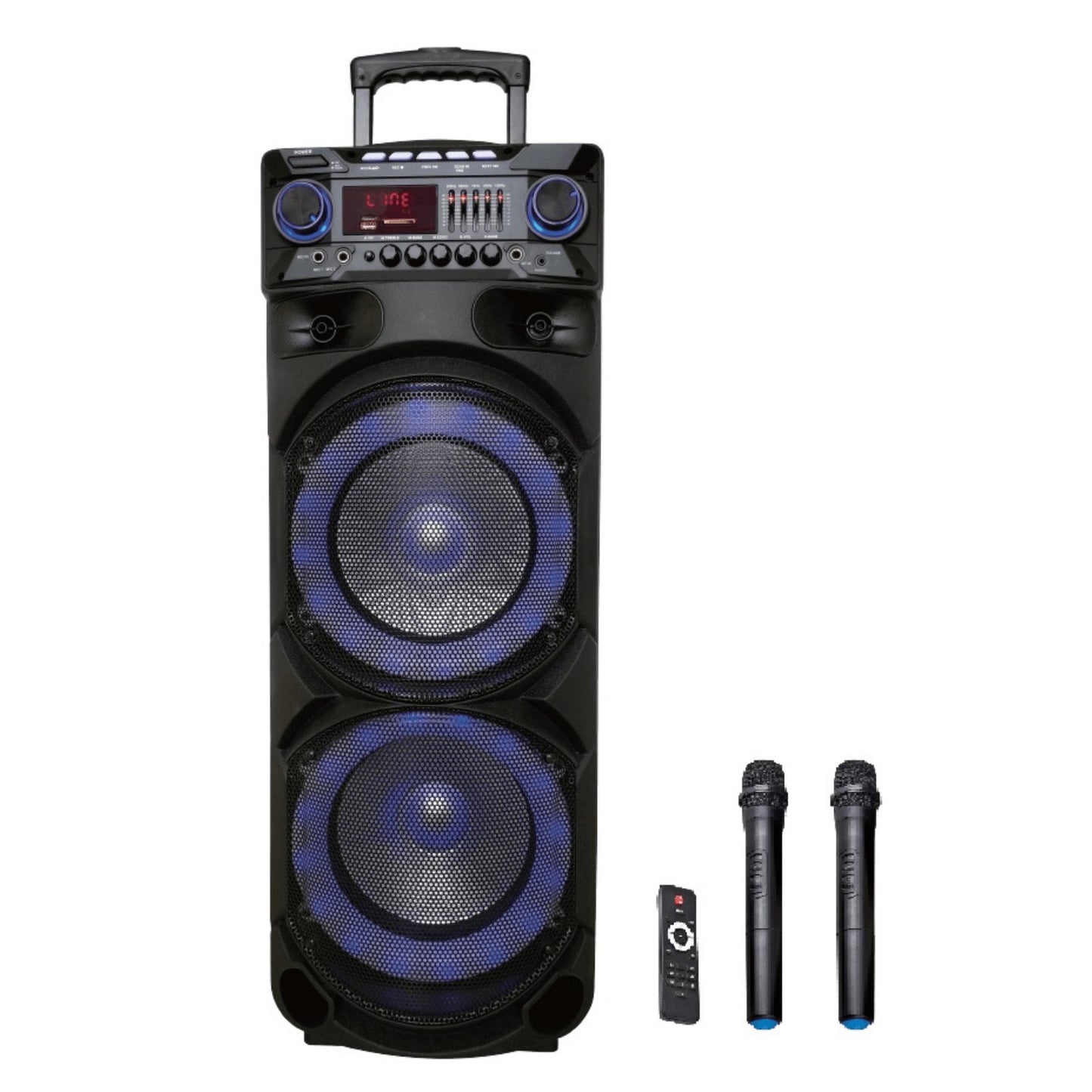 Dual 10 inch 80 W RMS Trolley speaker Bluetooth Rechargeable - GADGET WAGON Trolley Speakers
