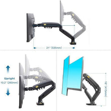 Dual Monitor Desk Arm 17 - 27 Inches Gas Strut F160 NB Stand Mount - GADGET WAGON Gas Spring Arm