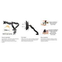 Dual Monitor Desk Arm 17 - 27 Inches Gas Strut F160 NB Stand Mount - GADGET WAGON Gas Spring Arm