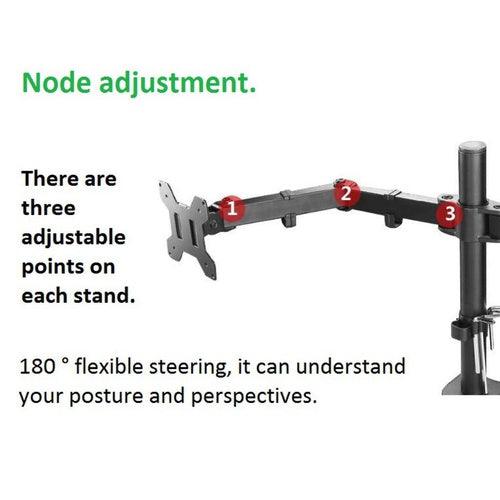 Dual Monitor Desk Stand 13 to 27" Swivel & tilt Table Top Stand - GADGET WAGON Monitor Arm