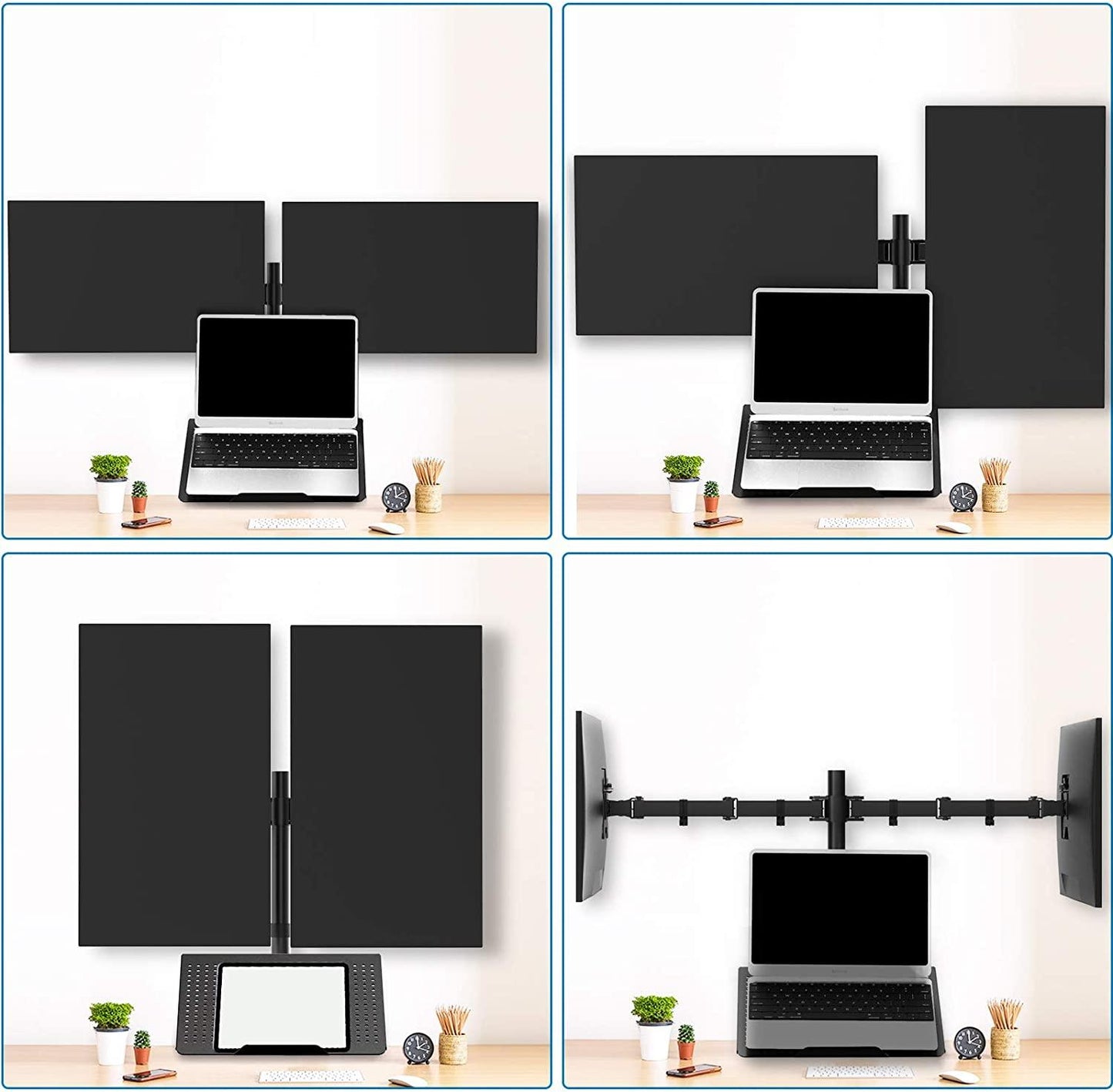 Dual Monitor & Laptop Arm Stand Adjustable Mount Stand Desk Arm Triple - GADGET WAGON Monitor Arm
