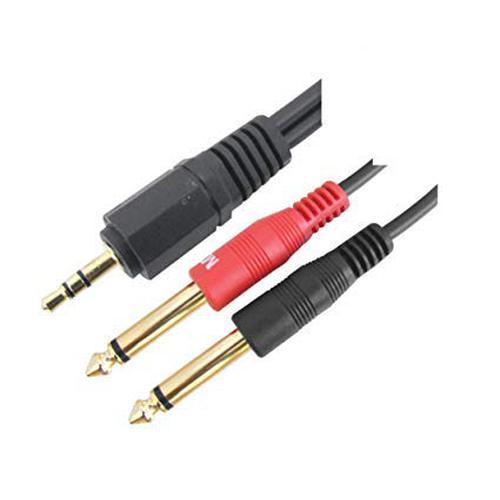 EP Stereo Plug 3.5 mm to 2 P-38 Mono Plug Cord 1.5 Meters Cable - GADGET WAGON CABLE_OR_ADAPTER