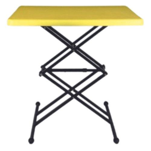 Foldable Scissor Table Multi Purpose Height Adjustable for Laptop Food (Yellow) - GADGET WAGON Furniture