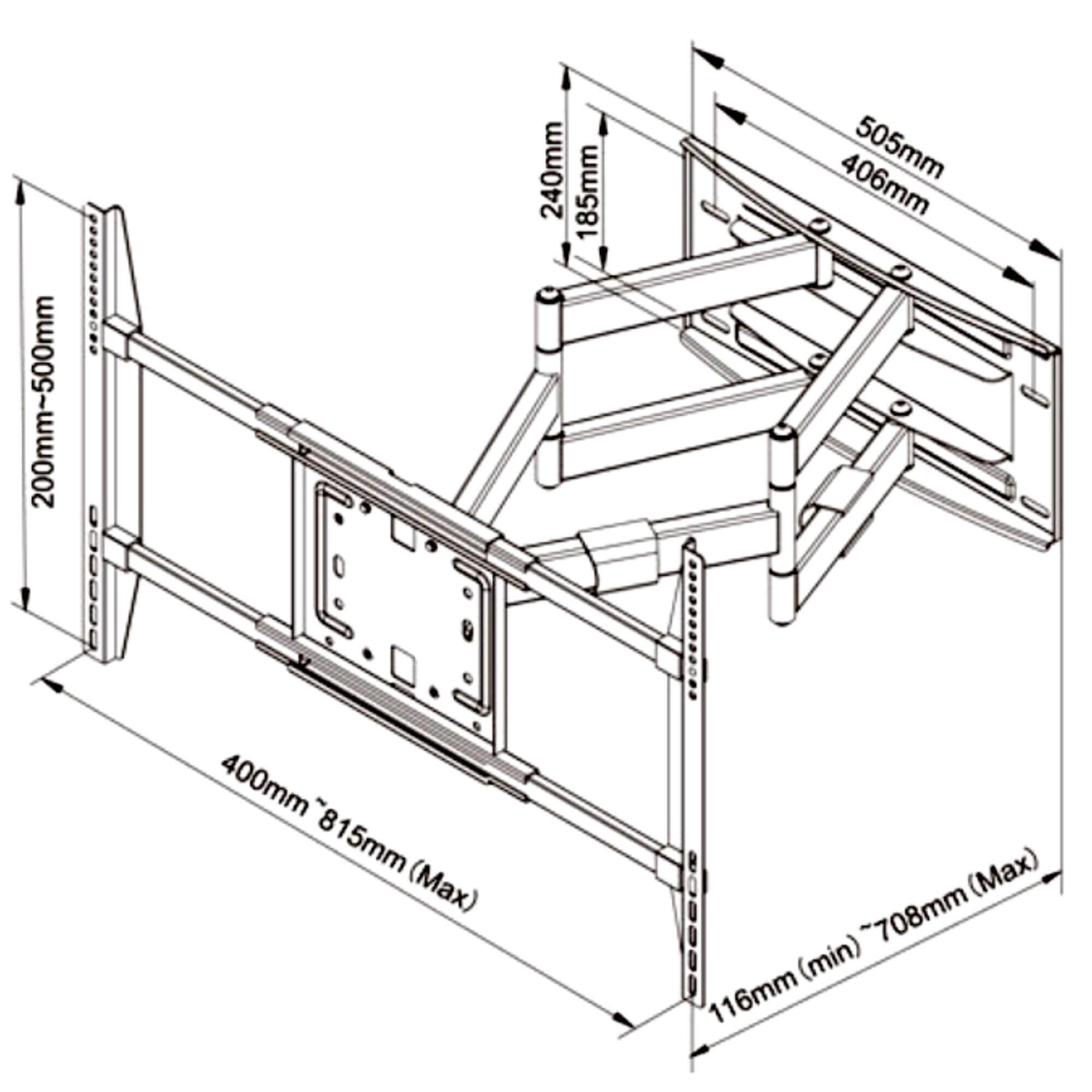 Full Motion 75"-110" Mount Large TVs & Panels Effortlessly! , Heavy Duty NB SP5 - GADGET WAGON