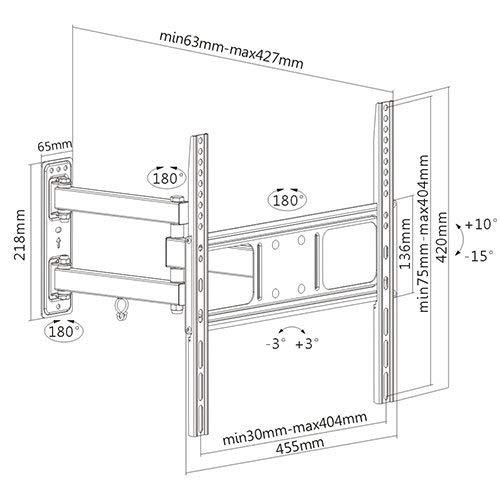 Full Motion TV Wall Mount 32 - 55" LED TV Rotate and Tilt Option - GADGET WAGON TV Wall & Ceiling Mounts